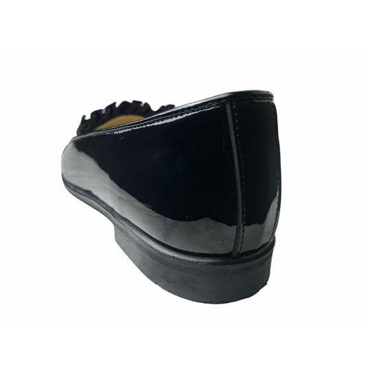 Tritt DUNS25 Black Patent Frill Loafer Shoe
