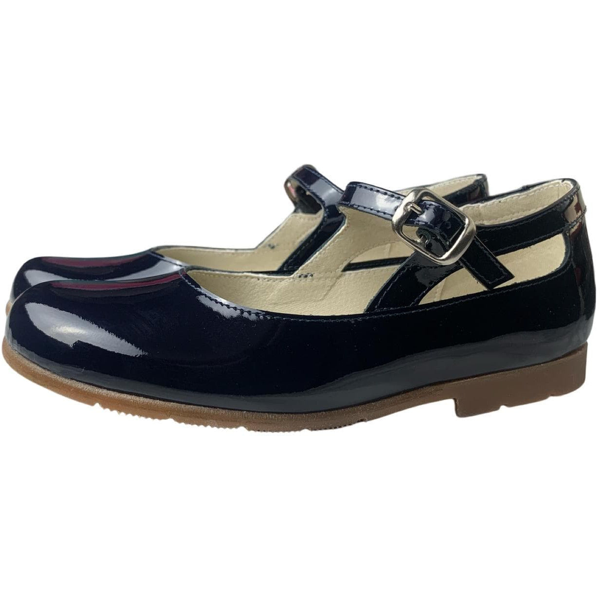 Tritt 11828 Navy Patent Mary Jane Single Strap Buckle Closure Shoe