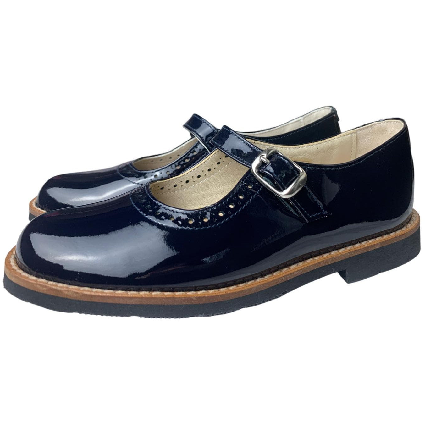 Tritt 11753 Navy Single Strap Buckle Closure Mary Jane Shoe