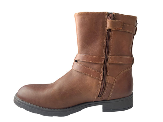 Geox Cognac Brown Ankle Boot